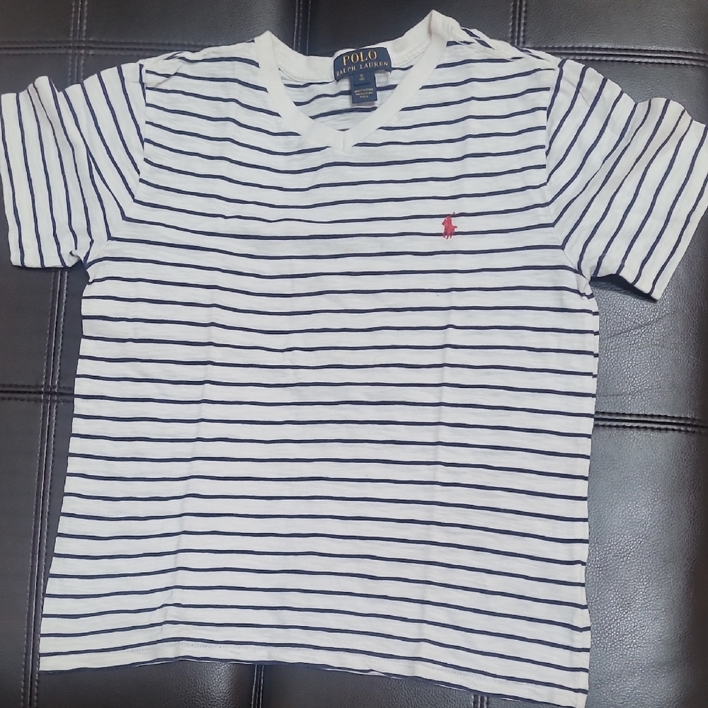 Polo by Ralph Lauren Kids Navy and White Striped Tee